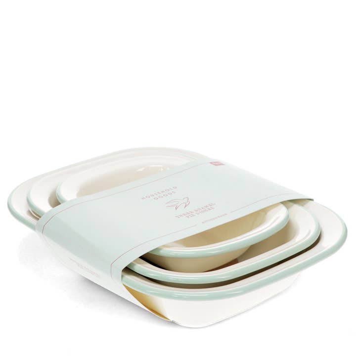 Rex London UK - Wholesale Baking Dish - Enamel Pie Dishes (Set of 3) - Pistachio
