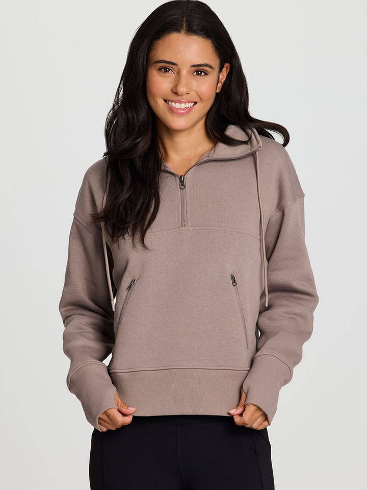 RBX Active – Sweatshirt - Mulher por atacado – Pulôver Downtown Fleece 1/4 Zip