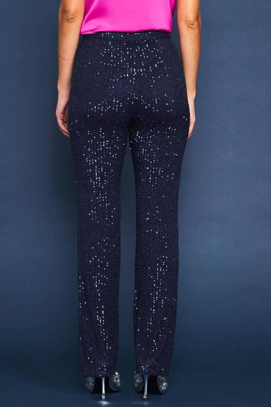 SKIES ARE BLUE - Wholesale Pants - Women's - Sequins Semi Flared Pants6