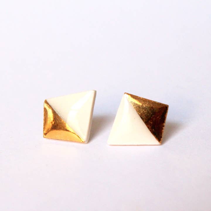 Mier Luo - Wholesale Stud/Post Earrings - Gold Dipped Geometric Studs