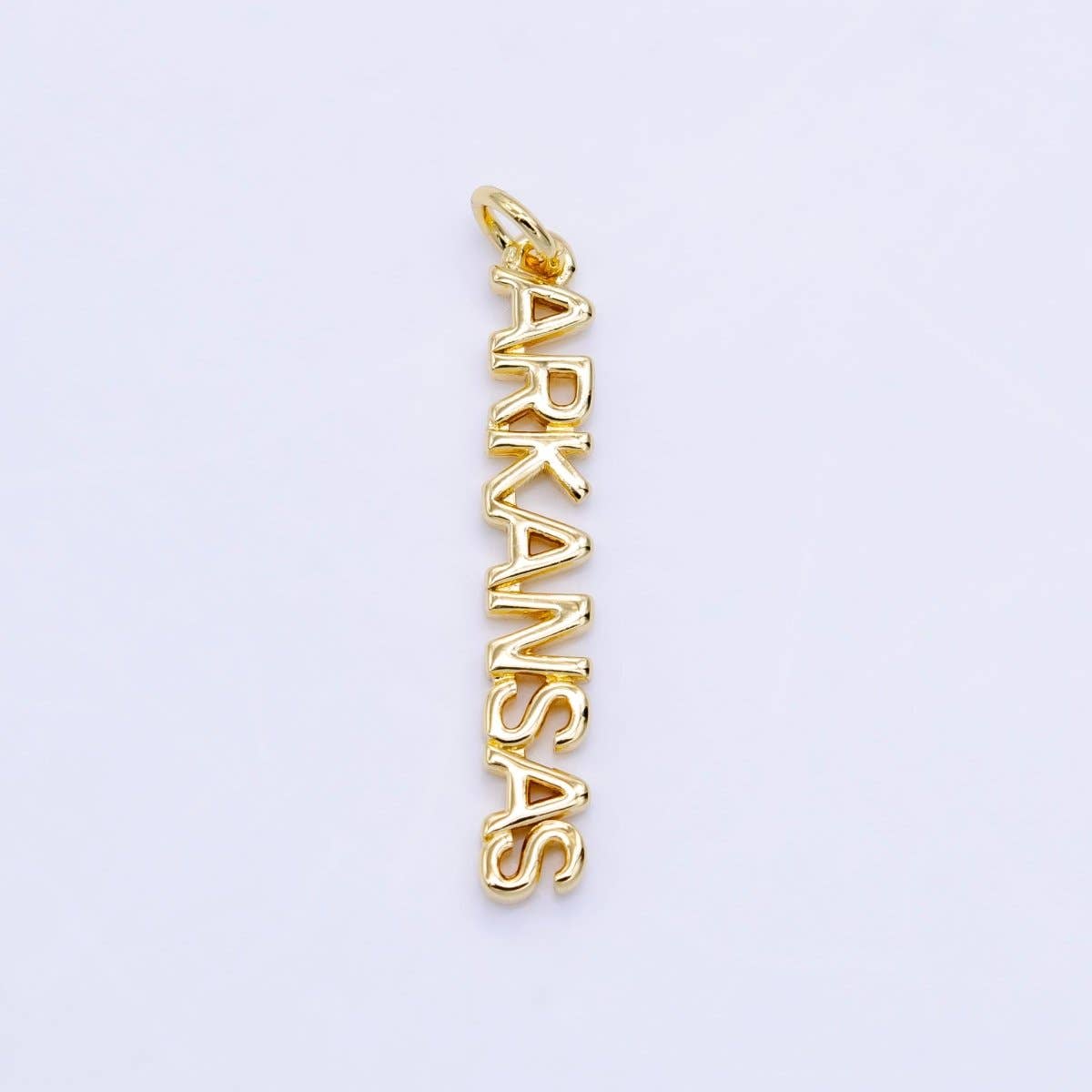 Aim Eternal - Wholesale Individual Charm/Pendant - 16K Gold Filled USA City States Script Tag Charm in Gold & Silver | D814 - D82314