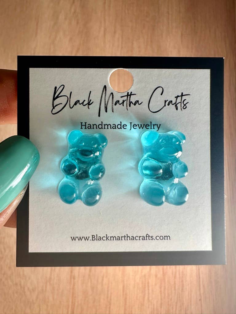 Black Martha Crafts - Wholesale Dangle Earrings - Teddy Grizzley- Teddy Bear Resin Stud earrings5