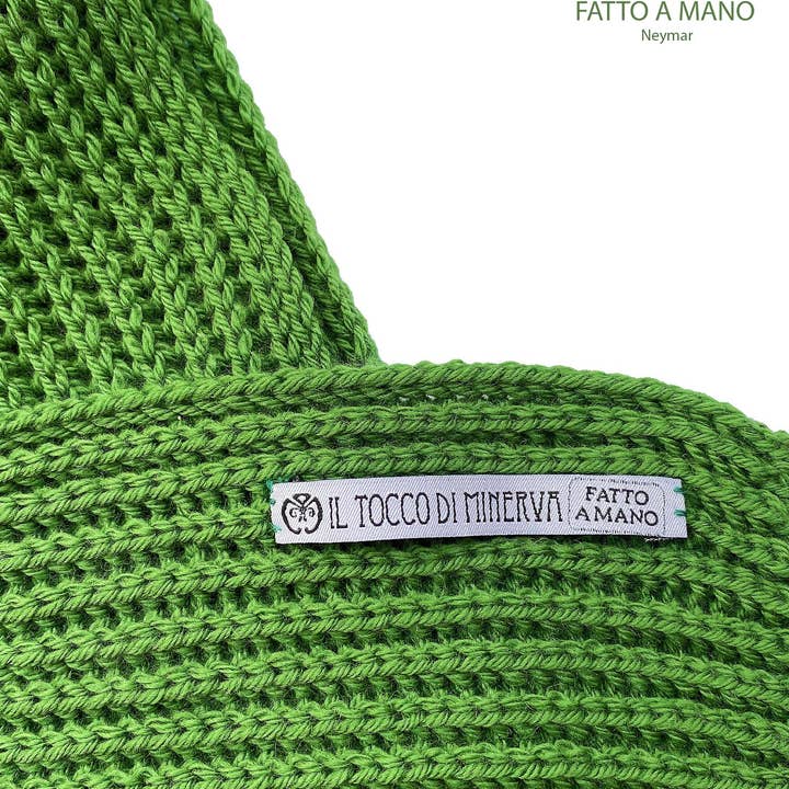 Bufanda Unisex pura lana verde Neymar - Hecho a Mano para venta al por mayor de Il Tocco di Minerva