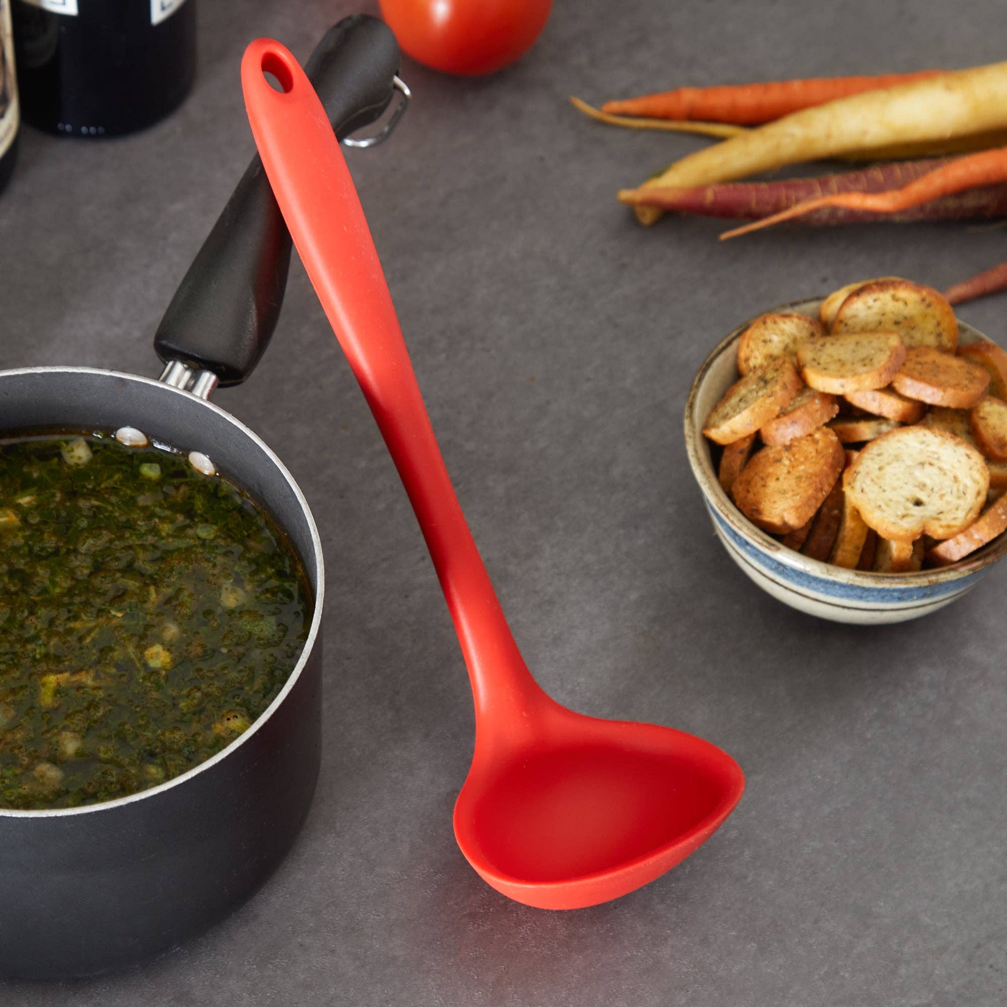 RSVP International - Wholesale Ladle - Ela's Silicone Ladle - Red3