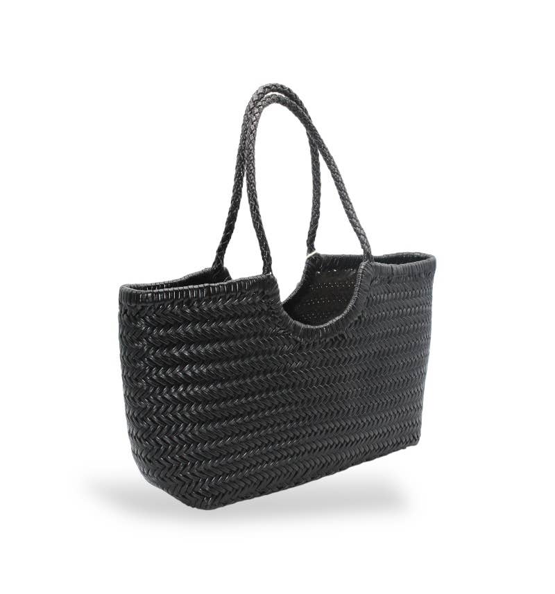 Sook Stainable - Vente Tote bag – femme - Carmel - Sac fourre-tout en cuir en U tissé à la main6