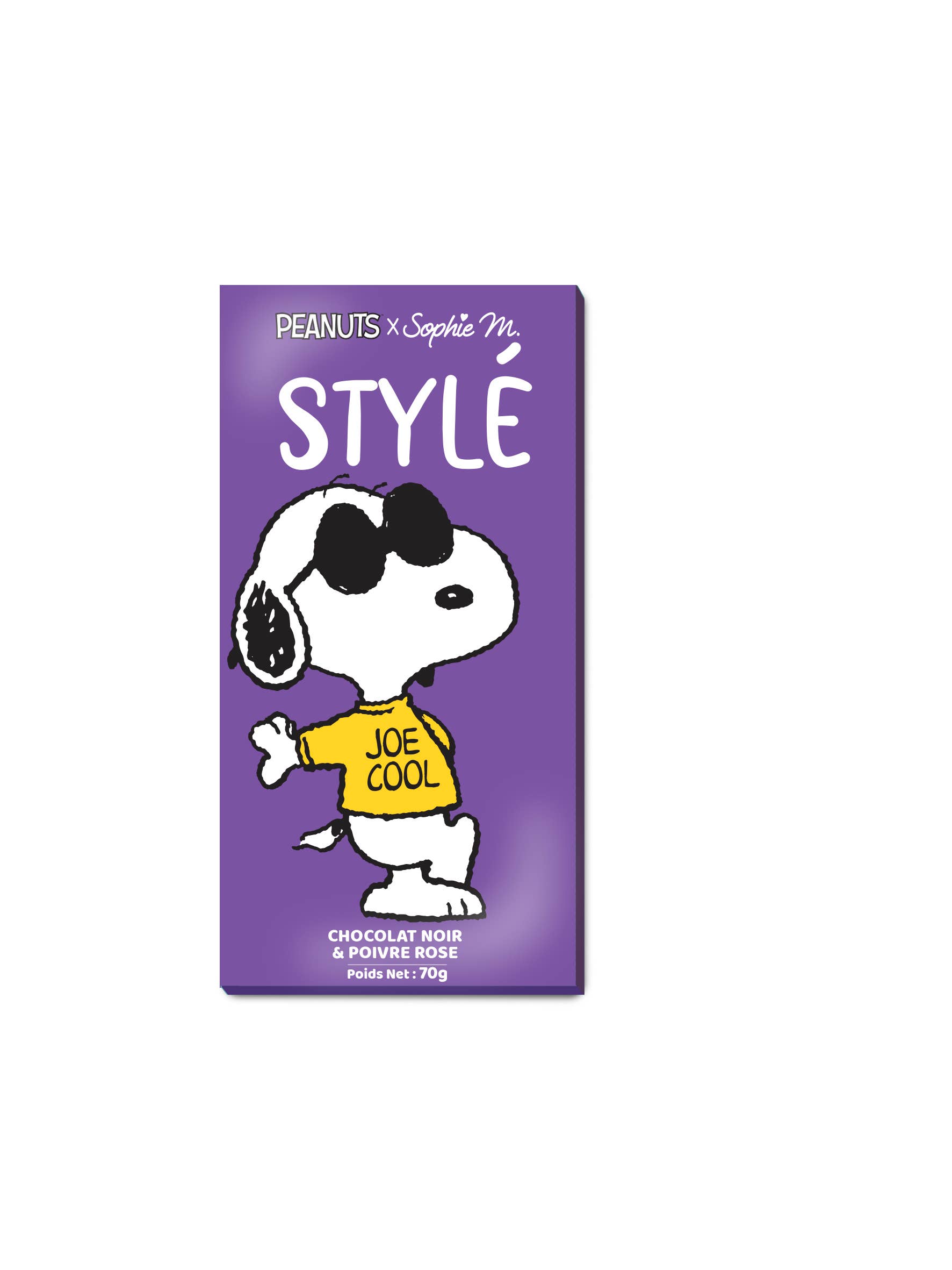 TASTY FRANCE - Wholesale Chocolate Bar - Peanuts Snoopy Tablet STYLE Dark Chocolate Pink Pepper0