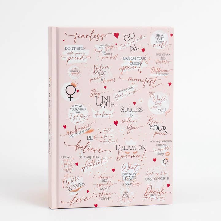 Girl Boss Hardcover Journal - Make an Impact! - Pink Rose for wholesale by Girl Power 24/7
