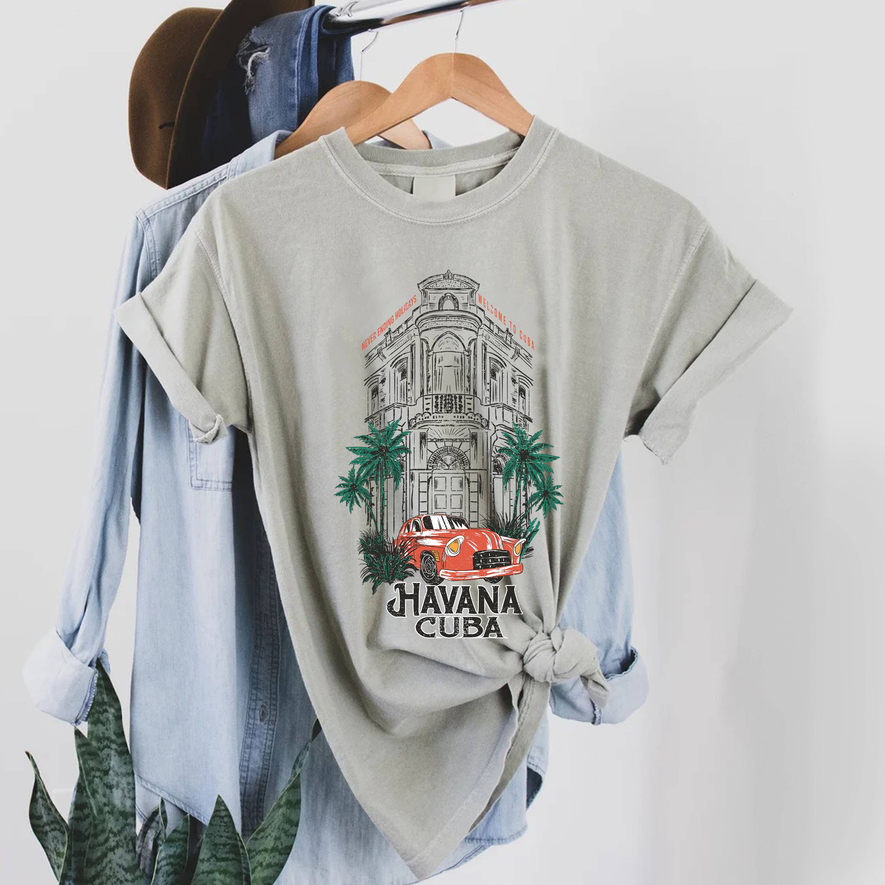 STARCHIS - Wholesale Screen Printed T-Shirt - Women's - Comfort color t-shirt - Havana Cuba / never ending holidays2