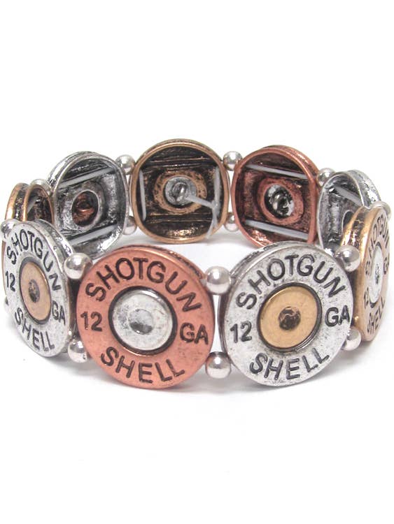 ( C169 ) MULTI METAL BULLETS LINKED BRACAELET for wholesale by Jewelry Max