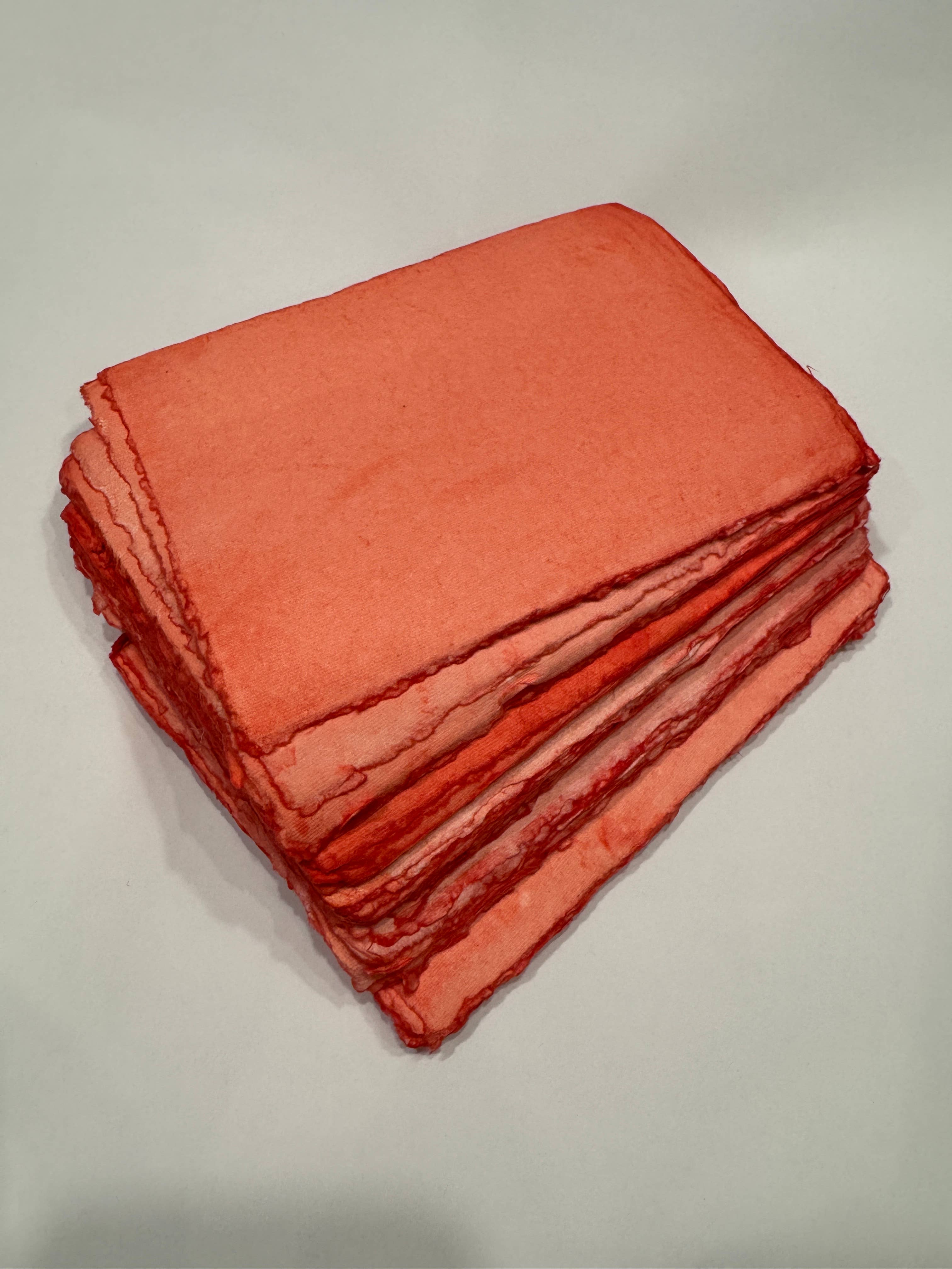 Monahan Papers - Wholesale Stationery/Notecard Set - Handmade Deckled Edge Reddish Colored Paper Bundles1