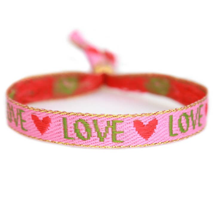 Gewebtes Festivalarmband mit Love-Schriftzug für den Großhandel von Love Ibiza