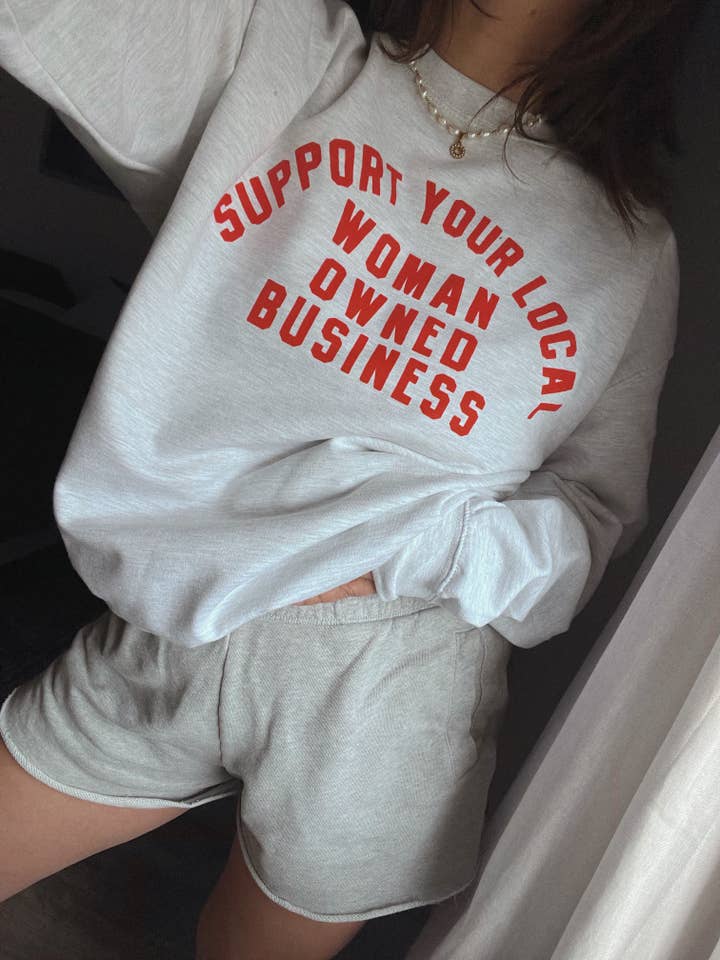 WE THE BABES - Wholesale Graphic Sweatshirt - Women's - Support your local woman owned business sweatshirt - Ash
