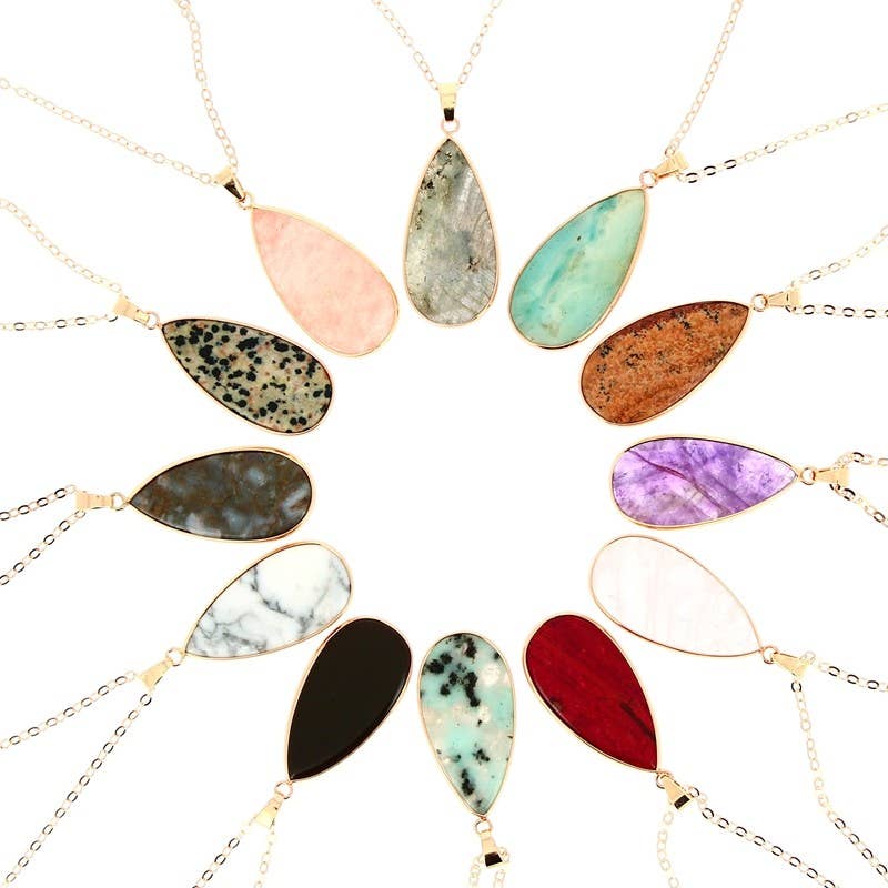 Artisans de Madagascar - Wholesale Pendant/Charm Necklace - 45 x 21 mm teardrop pendants0