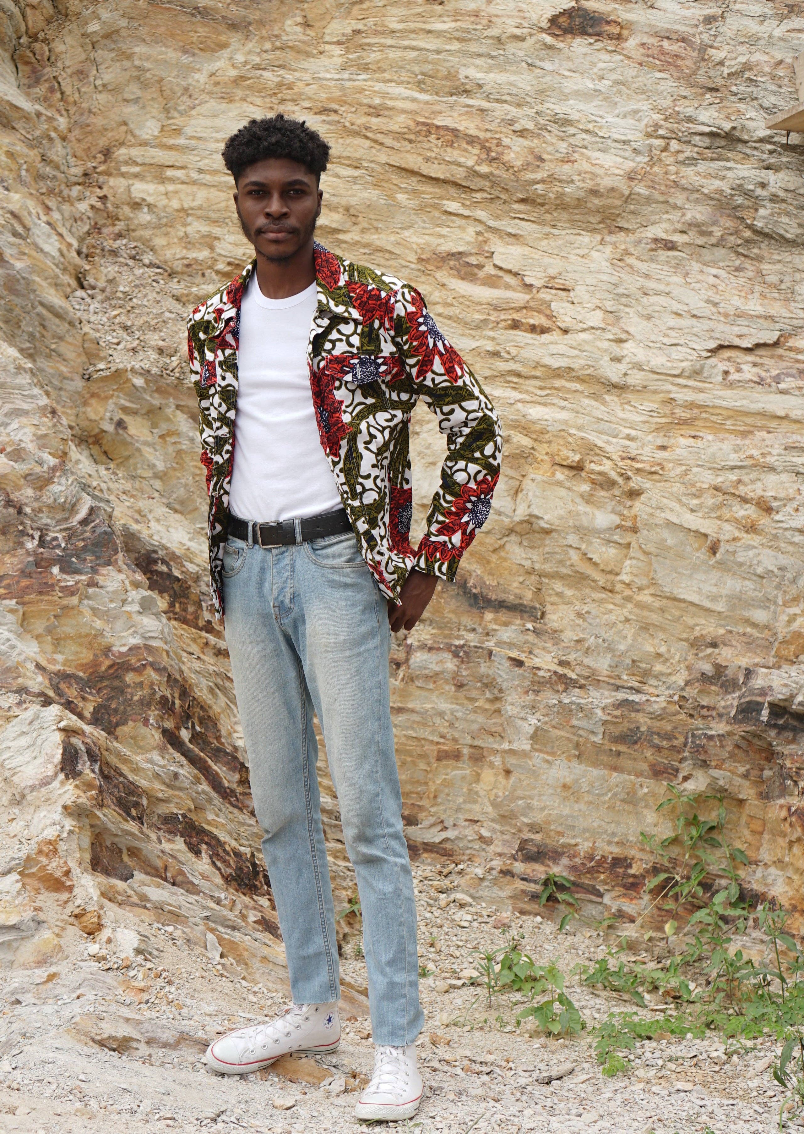 BATIK BOUTIK - Venta al por mayor Chaqueta - Hombre - CHAQUETA UNISEX CON ESTAMPADO AFRICANO | FLORAL VINE 1