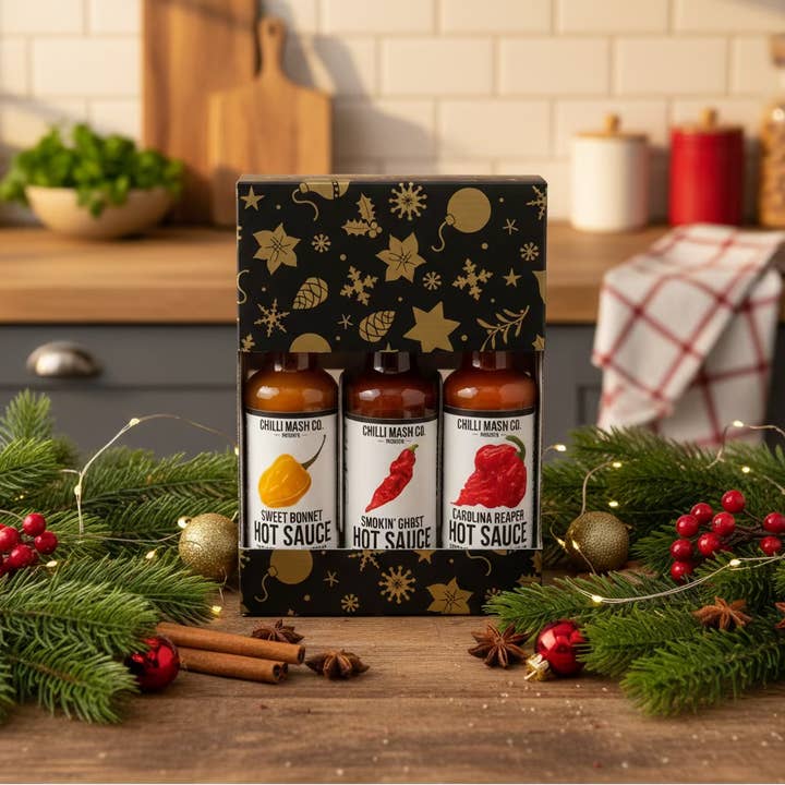Hot Sauce Trio | 3x 150ml | Chilli Mash Company | Mild To Wild | Gift Boxed for wholesale by Chilli Mash Company