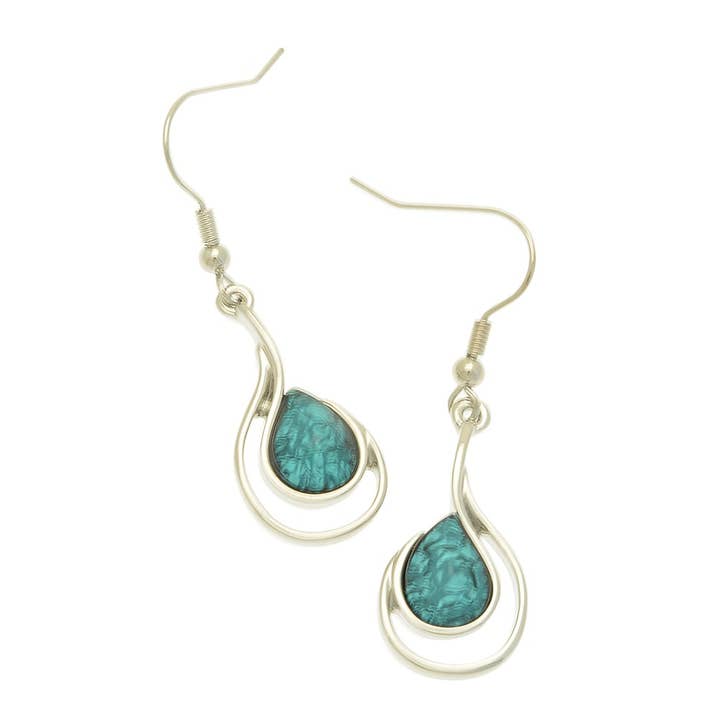 Forest Green Foil Earrings for wholesale by Miss Milly Limited