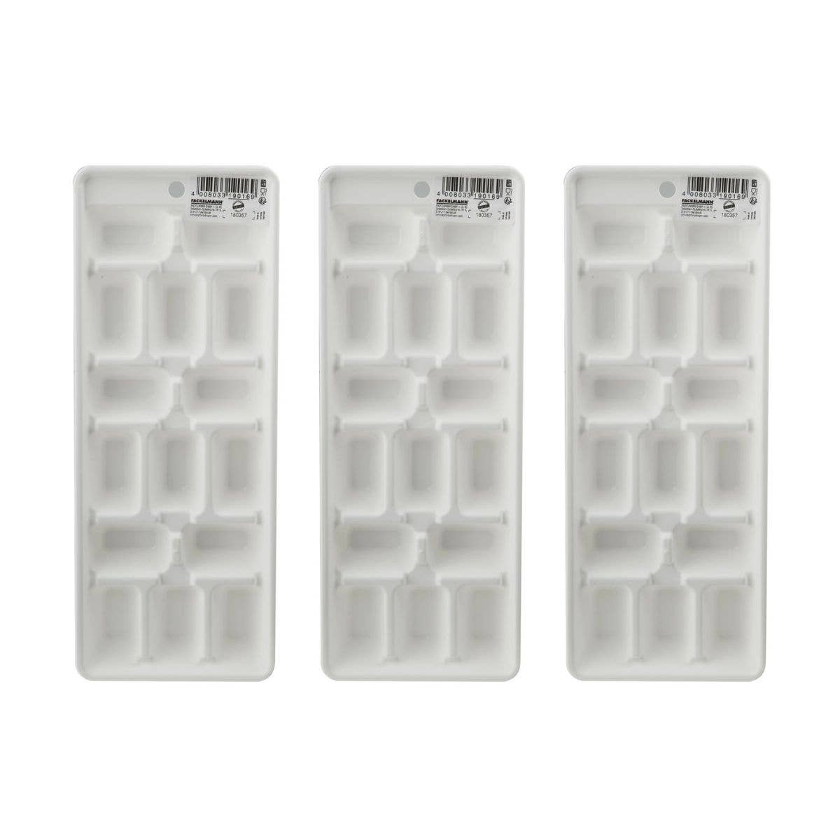 Fackelmann - Wholesale Ice Tray/Mold - Set of 3 ice trays of 15 white plastic ice cubes3