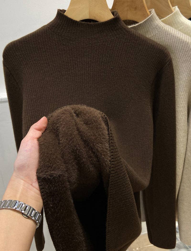 safistyle – Großhandel Strickoberteil – Damen – Halbhoher Kragen Top1