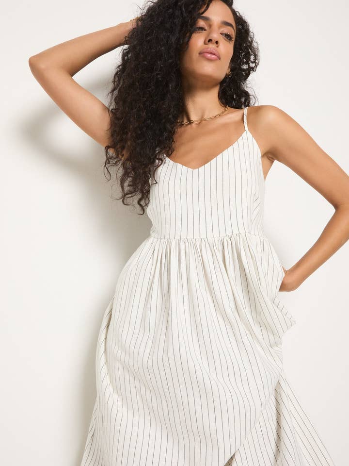Seventy Eight and Sunny (SEAS) - Wholesale Dress - Women's - Shores Stripe Linen Maxi Dress7