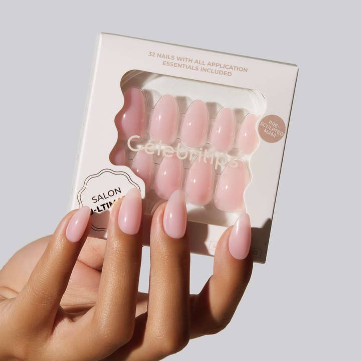 Celebritips - Wholesale Press-On/Fake Nails - Clean Pink (Short Almond)2