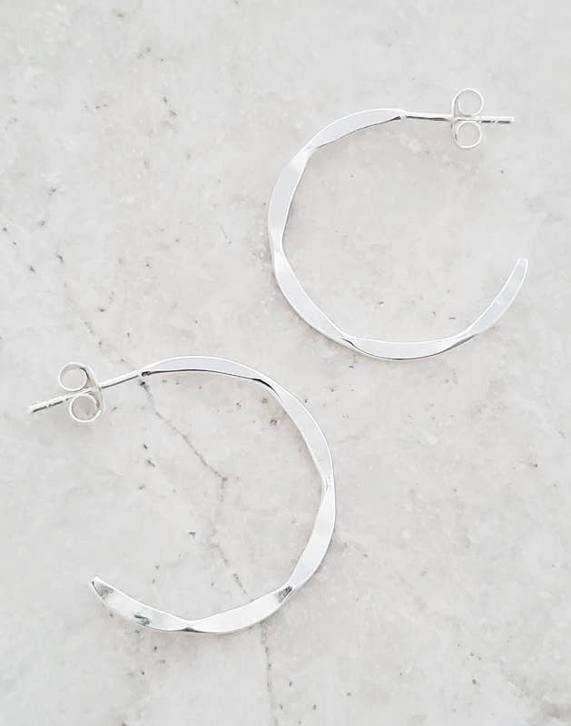 Sosie Designs - Wholesale Hoop Earrings - Silver Hammered Hoops Earrings1