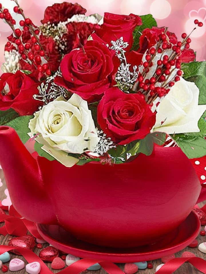 Valentine Teapot Flower Soap Gift Box for wholesale by Naturally Gifted