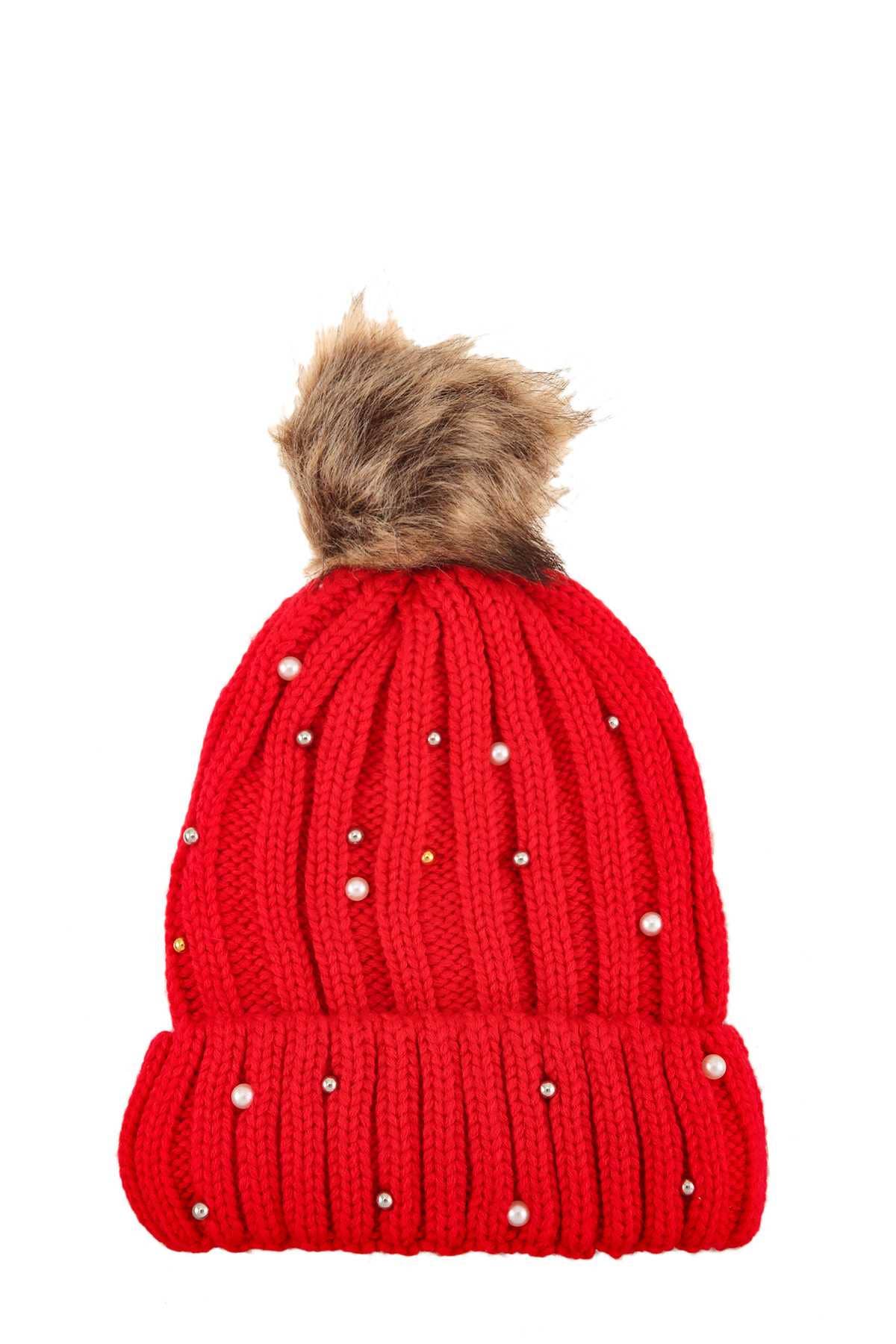 anbfashion - Vendita all'ingrosso Berretto - Donna - Berretto invernale a doppio strato con accento perlato 789