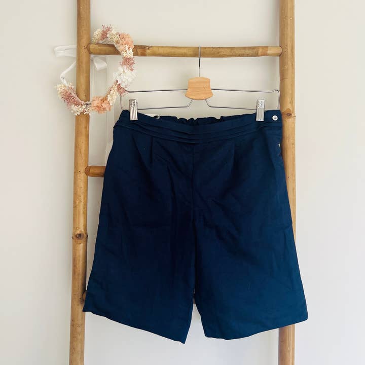 Marineblaue Shorts mit Faltenbund für den Großhandel von Baby Popit