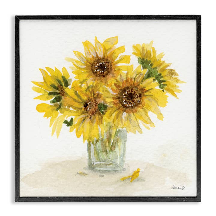 Stupell Industries - Vente Décoration murale – enfant et bébé - Art encadré à l'aquarelle de tournesol en pot4