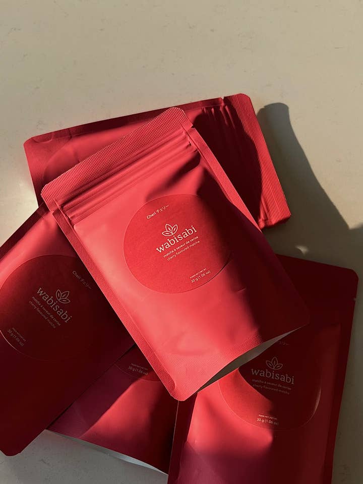 Flavoured Matcha - Cherry | Wabi Matcha Cheri 5% - Organic for wholesale by Wabi-Sabi Matcha Inc.