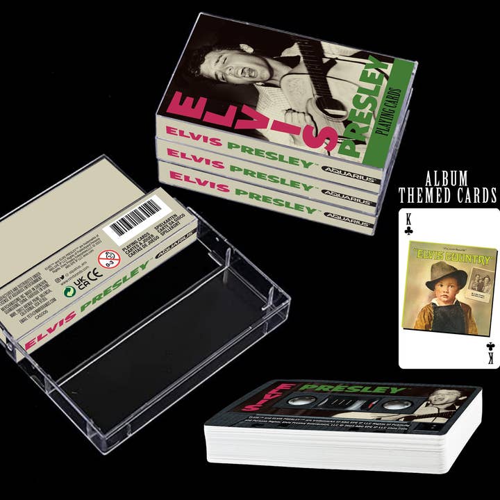 AQUARIUS, GAMAGO, ICUP, & ROCK SAWS by NMR Brands - Wholesale Playing Cards - Elvis Presley Cassette Playing Cards0