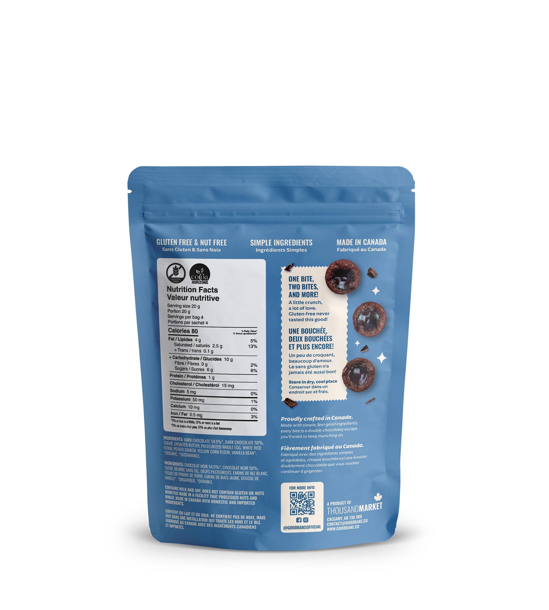 Goodbake - Wholesale Brownie - Dark Chocolate Crunchy Brownie Snack Pack (80gr)1