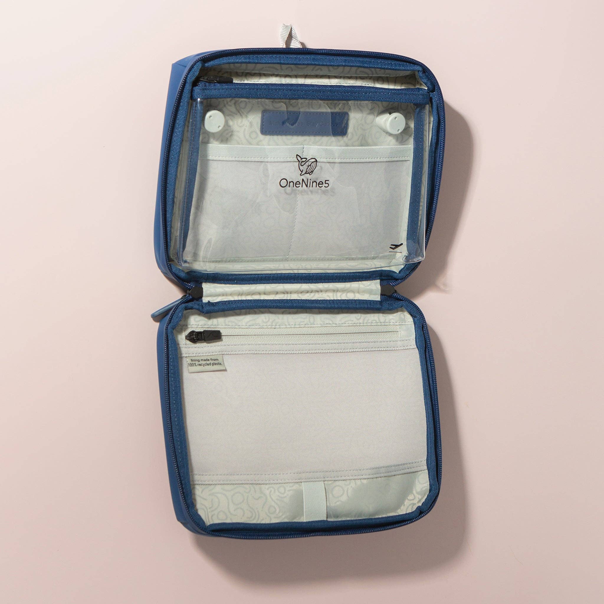 OneNine5 - Wholesale Toiletry Bag - Unisex - Eco Travel Wash Bag, Havelock Blue4