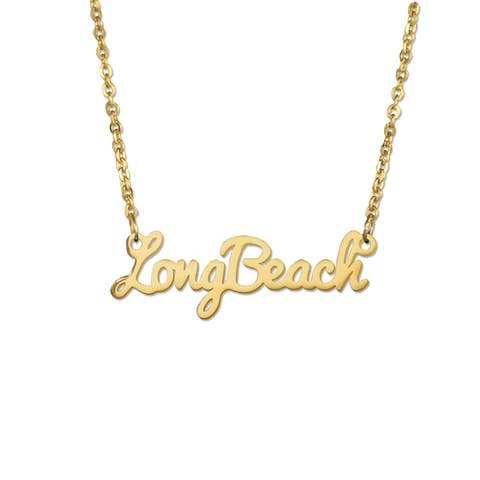 Cal State Long Beach Gold Script Necklace for wholesale by Fan Frenzy Gifts
