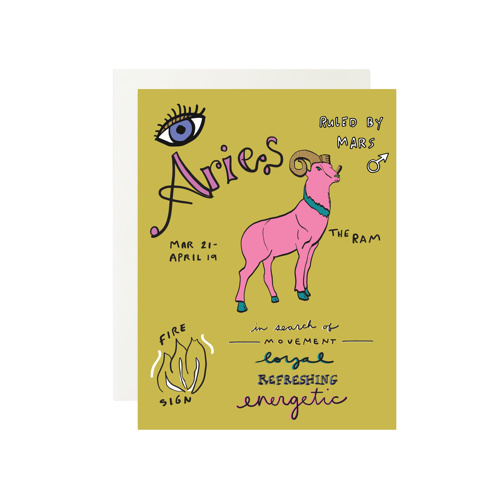Infinite Spirit - Wholesale Everyday Greeting Card - Astrology Collection Aries Card1