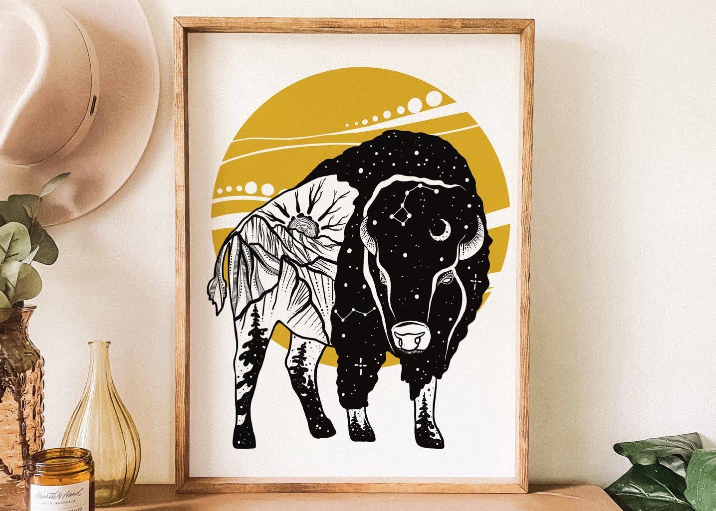 Mountain Mornings - Wholesale Art Print - Bison Sunset Print2