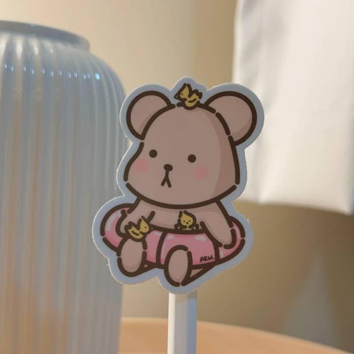 Wonki Studios - Wholesale Sticker - Beach Float Taro Bear Waterproof Vinyl Sticker, Decoration2