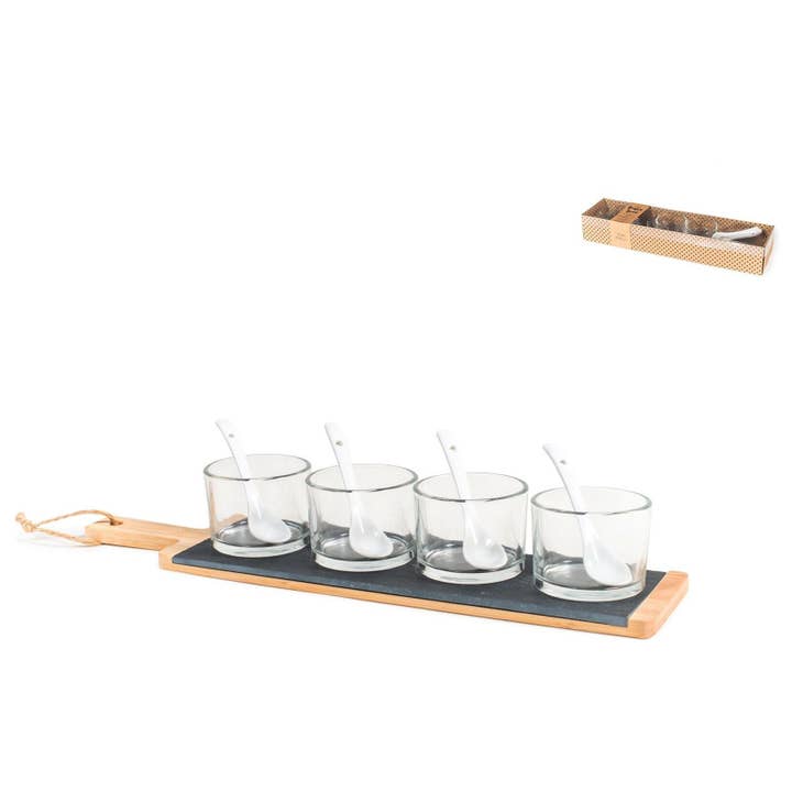 Set Happy Hour 10 Stück aus Bambus, Glas und Porzellan für den Großhandel von H&H