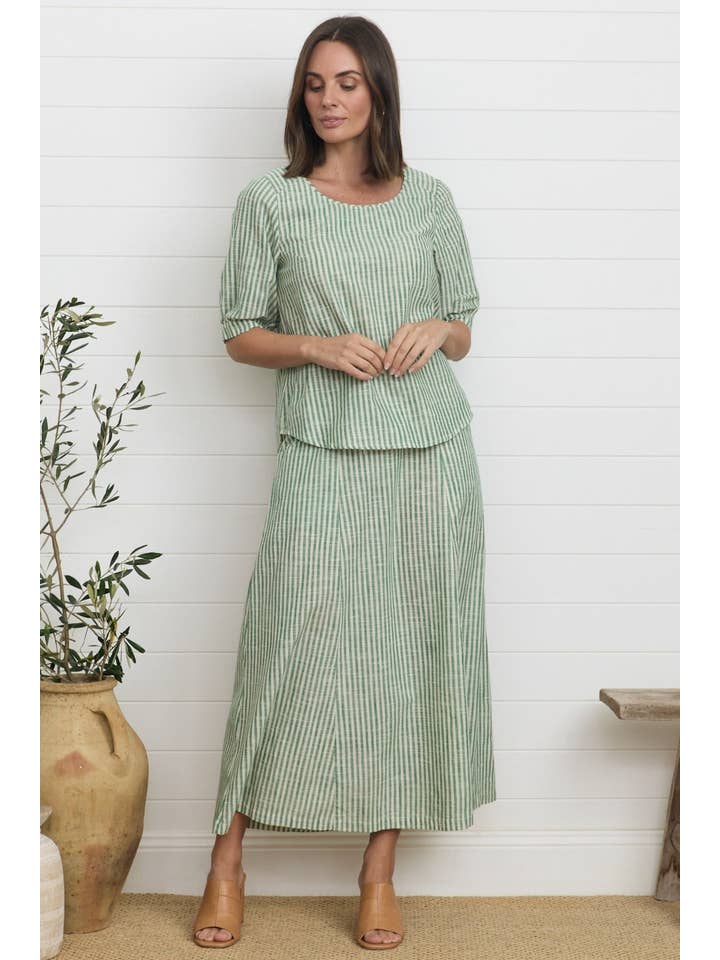 Gigi Top - Green Stripe for wholesale on Faire4