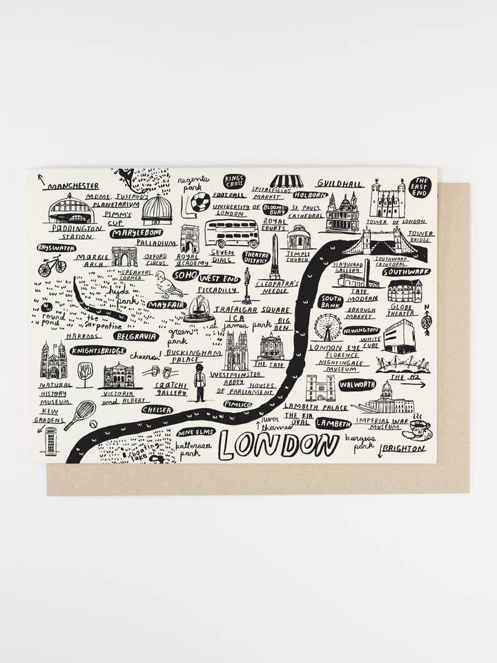 London Map Card for wholesale by People I've Loved