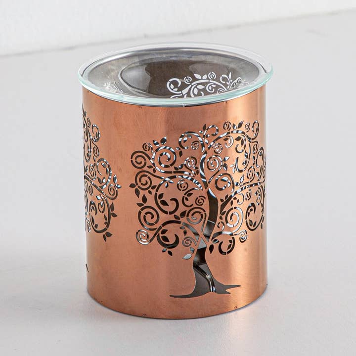Zen'Arome - Wholesale Oil Warmer - Sacred Tree Scented Wax Burner in Metal and Glass5