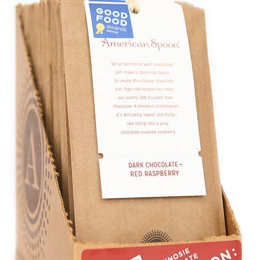 Askinosie Chocolate - Wholesale Chocolate Bar - Dark Chocolate + Red Raspberry Bar (POP of 15)
