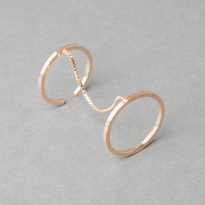 ZONNEWIJZER DUBBELE RING voor wholesale door HALEY LEBEUF JEWELRY