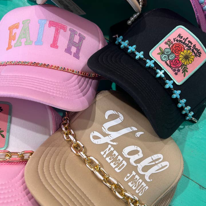 Vibes Hat Company - Wholesale Trucker Hat - Unisex - Yall Need Jesus Trucker Hat | Trending Headwear | Caps