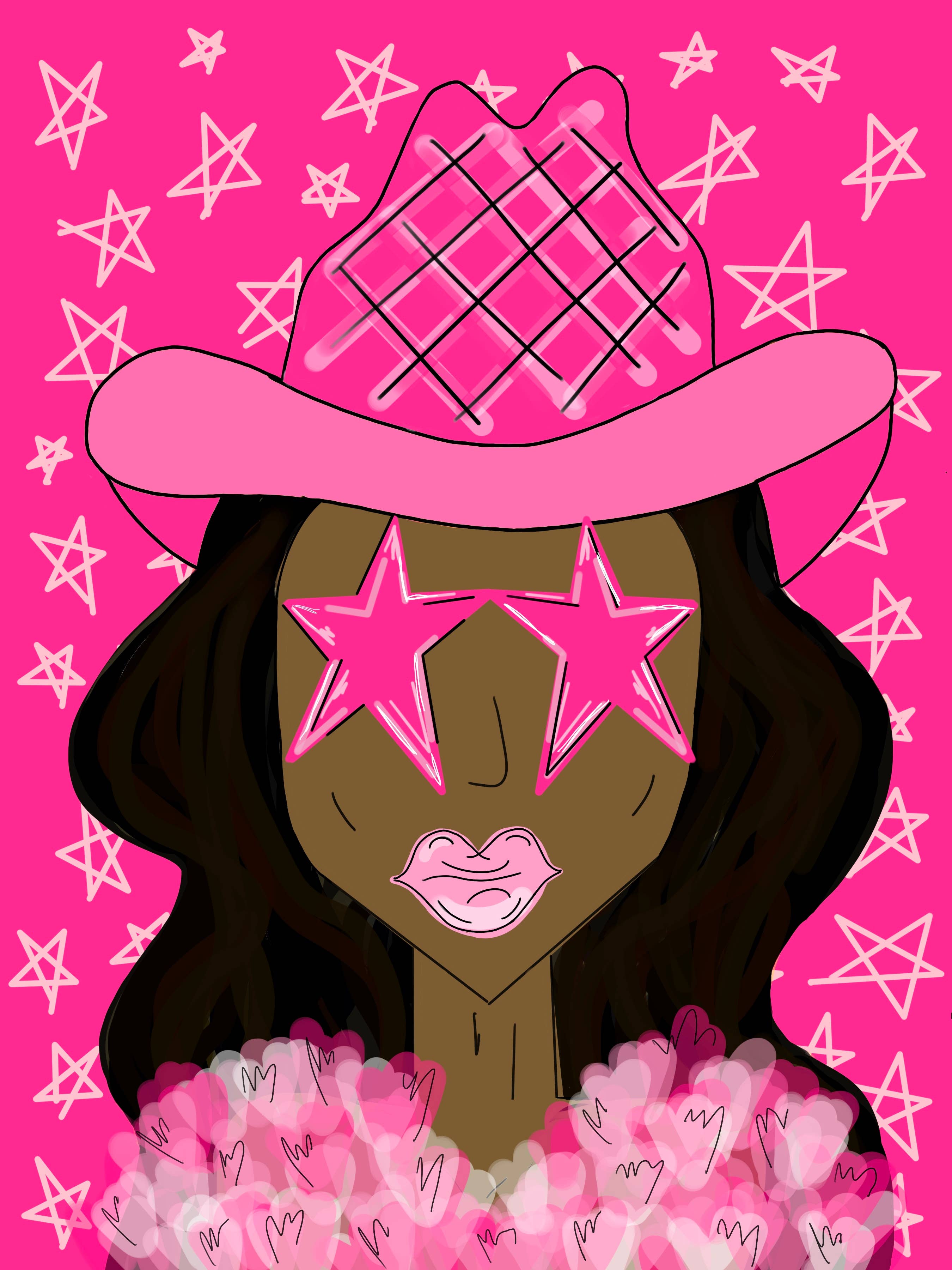 Made By Marissa Art - Vendita all'ingrosso Adesivo - Pi Beta Phi - Cowgirl Funky Rosa - ADESIVO Sorority3