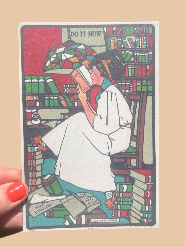 POSTCARD Belle of the Library for wholesale by Astral Weekend