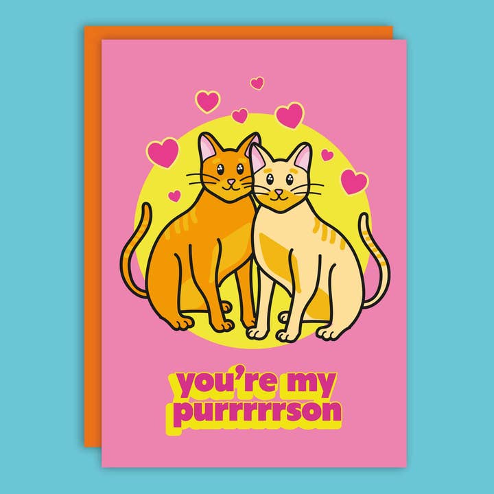 Studio Soph (We Pay Your Import Fees - We Ship DDP) – Engroshandel Valentinsdagskort – Valentinskort med katte - 'You're My Purrrson'1