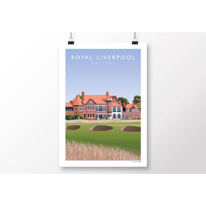 Affiche de golf Royal Liverpool Hoylake pour la vente par Matthew J I Wood Design & Illustration