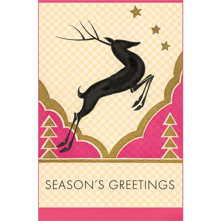 Postcard MC-703 Leaping Stag for wholesale by Found Image Press