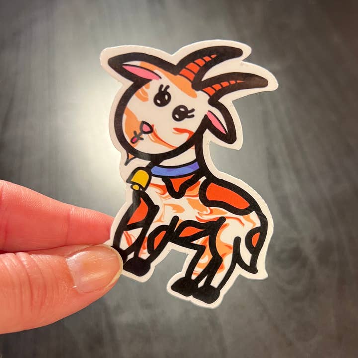 Buzz Tie Dye Creations - Wholesale Sticker - Goat Sticker Tie Dye (Regular or Mini) -WATERPROOF Sticker